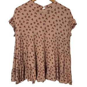 Petal Roz Ditsy Floral Tiered Top | Babydoll Blouse